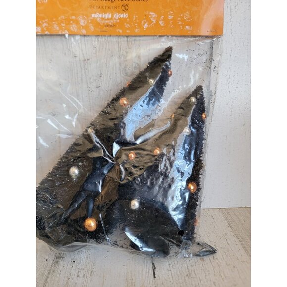 Dept 56 NEW 4033853 midnight sisals Halloween village tree set glitter - Picture 5 of 8